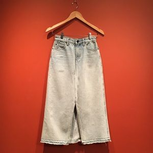 T by Alexander Wang Denim Midi Skirt, 0/XS